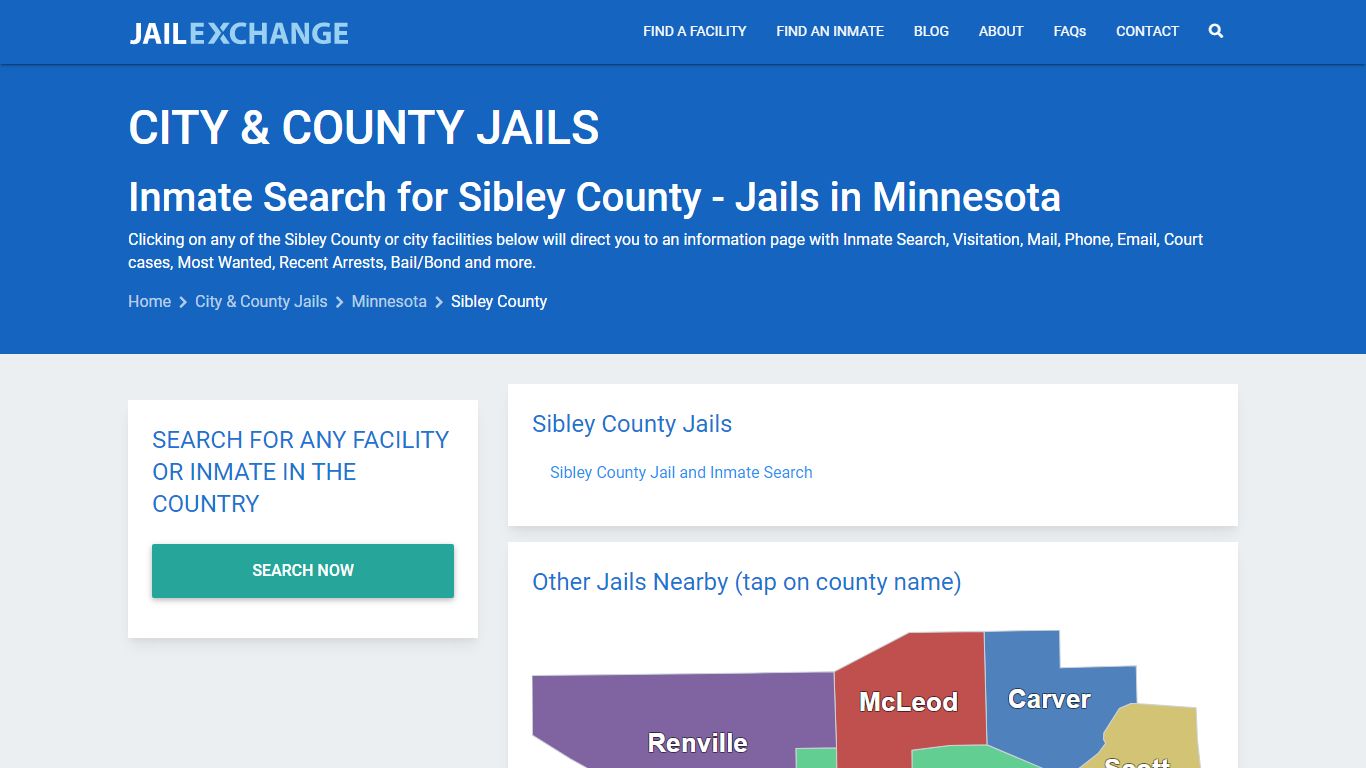 Inmate Search for Sibley County | Jails in Minnesota - Jail Exchange
